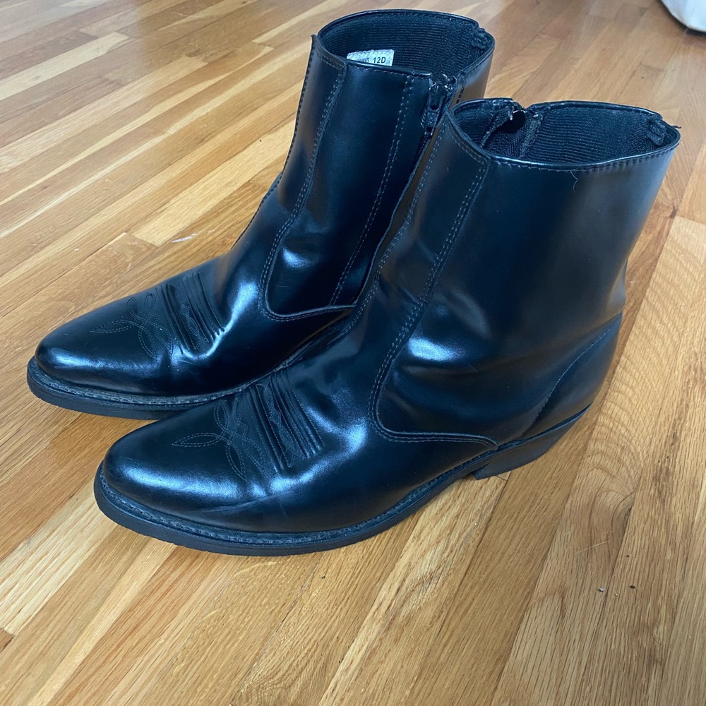 Black Leather Cowboy & Western Boots Men’s sz 12